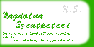 magdolna szentpeteri business card